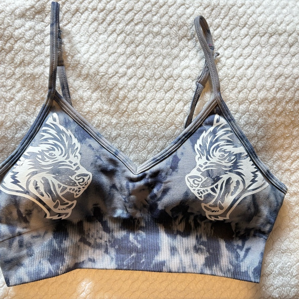 Darc Sport Gray Tie-Dye Sports Bra